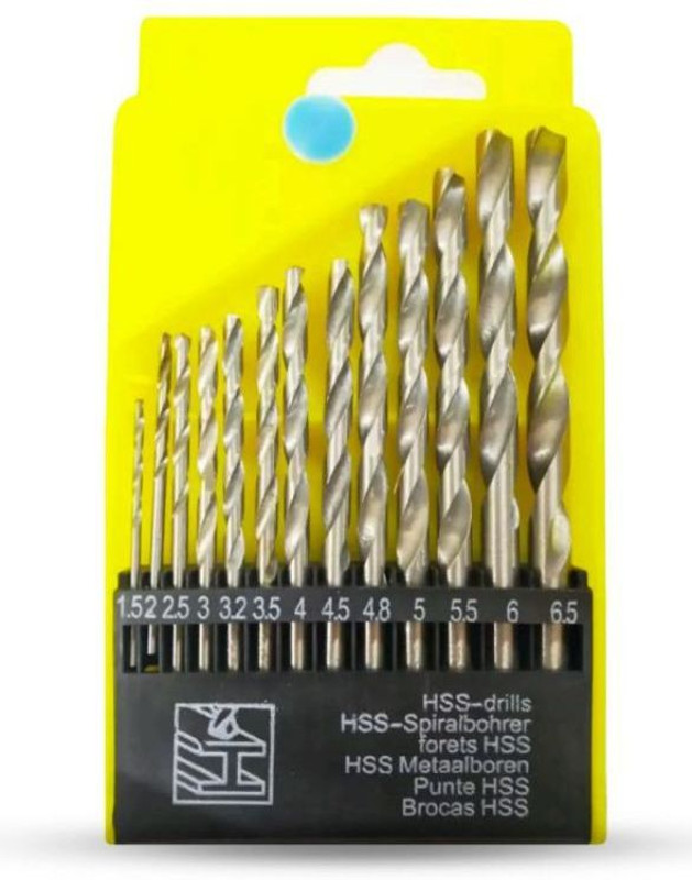 Sauran 13 Pcs Drill Bit Set For Hole in Iron, Steel, Wood, Aluminium etc