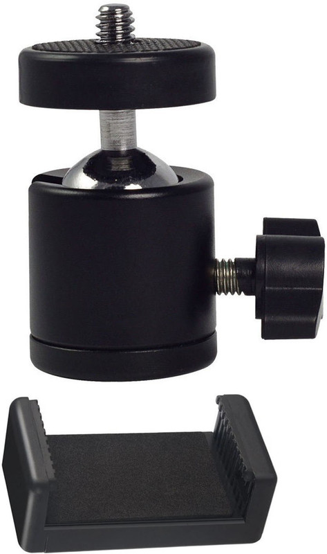Yantrash New Arrival Ball Head And Mobile Clip for Tripod with Mobile Holder Mount Adapter|Camera Stand Clip Bracket Screw Lock Mobile Holder with Vertical and Horizontal Mode Video Recording|Compatible with All Mobile Phone, Tripods and Cameras Monopod, Tripod, Tripod Kit, Tripod Ball Head, Tripod