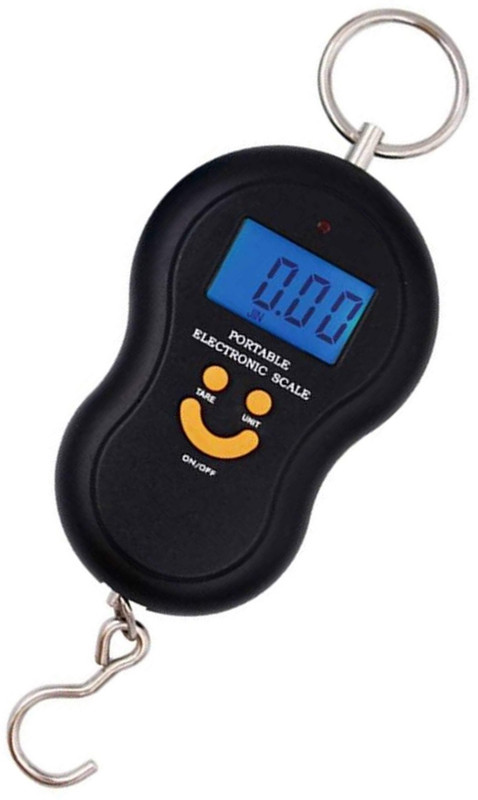 Kelo Luggage Weight Machine- 50Kg Heavy Duty Portable Hook Weighing Machine Digital Type Scale for Home, Kitchen, Traveling | Fishing Portable Weight Scale Taraju Tarazu Kata L/30/KKA Luggage Weighing Scale(Black)