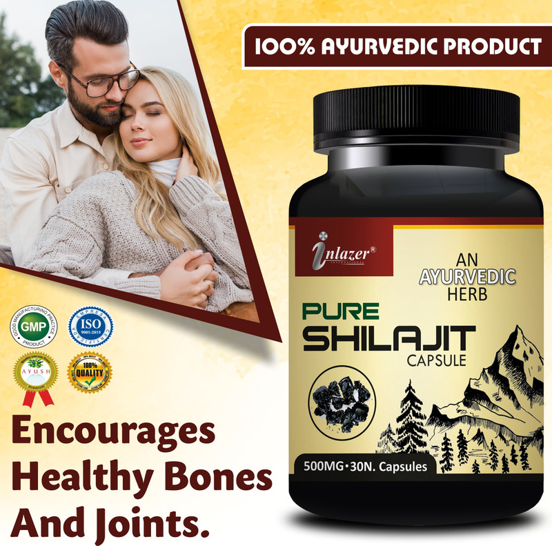 inlazer Pure Shilajit Tablet , Pure Shilajit Capsules - For Extra Vitality(30 Capsules)