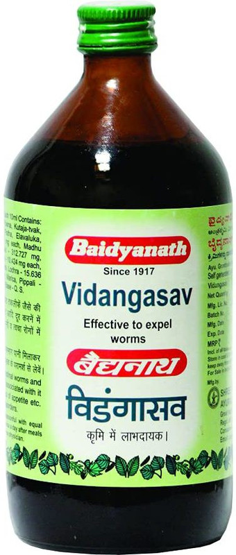 Baidyanath Vidangasava - Effective to Expel Worms, 450 ml -(Pack of 2, 900 ml)