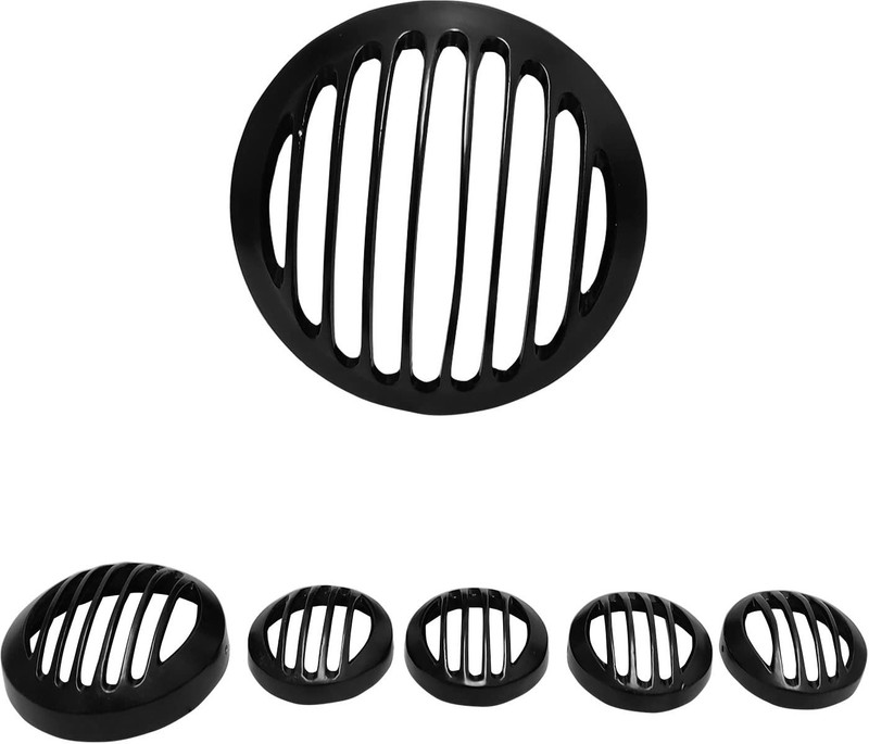 Golden Fox Premium Quality Headlight Grill Set Pack 6 Pcs For RE Meteor 350 cc Black Bike Headlight Grill(Black)