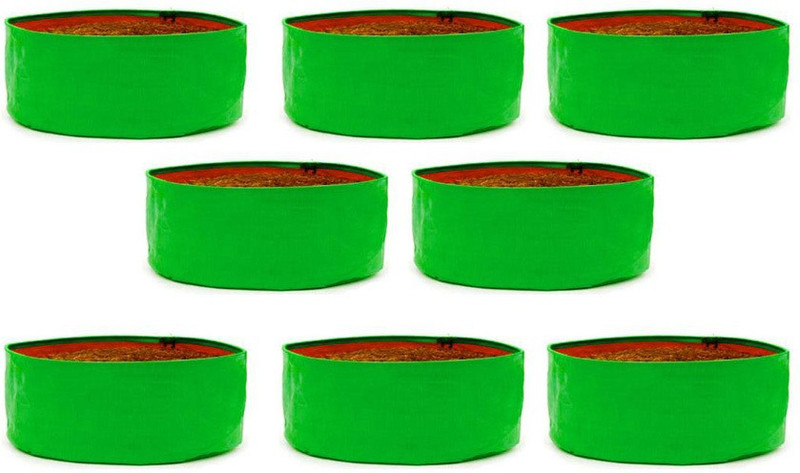 GROWTOP Terrace Gardening Round Shape Grow Bags - 12"*6"-Pack of 8 Grow Bag
