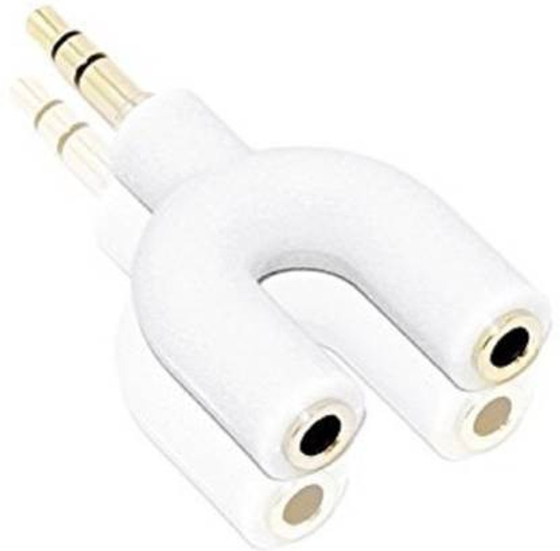 SANNO WORLD White White NICE U Shape 3.5mm Male to Dual Female Audio Earphone Headphone Splitter Phone Converter Phone Converter(Android, iOS)