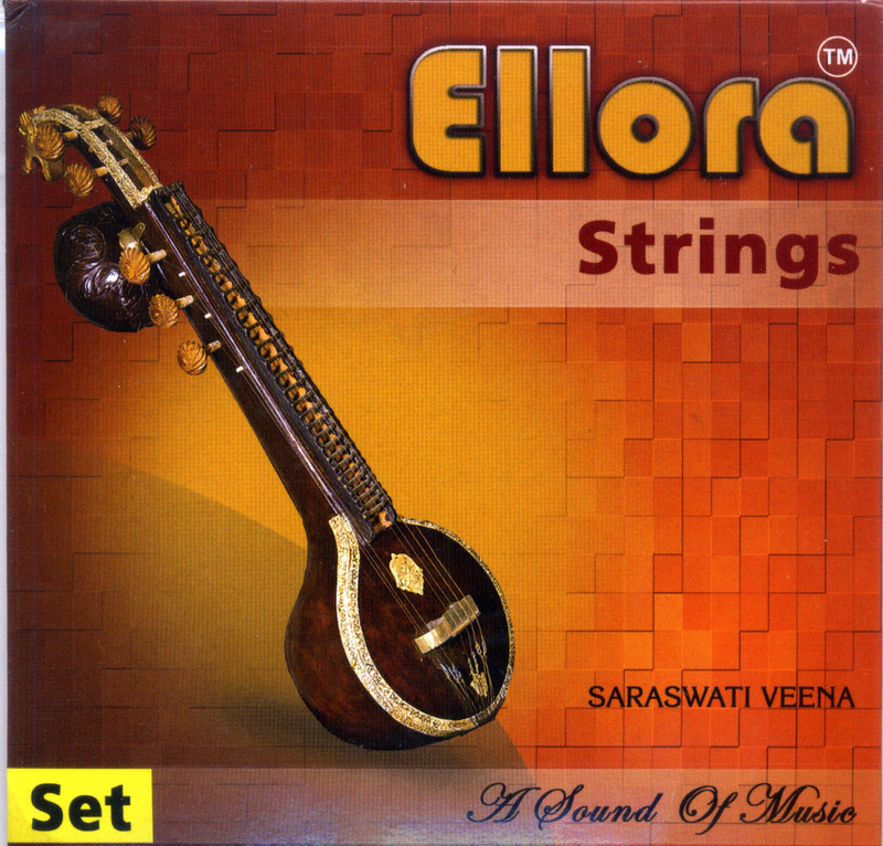 ELLORA Saraswati Veena Complete Strings set Professional Bronze Quality Veena String(Stainless Steel 7)