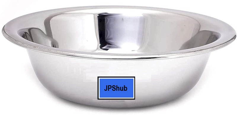 JPShub Stainless Steel Mixing Bowl Premium Quality Stainless Steel Atta Mixing Bowl/ Parat 3.8 liter(Pack of 1, Silver)