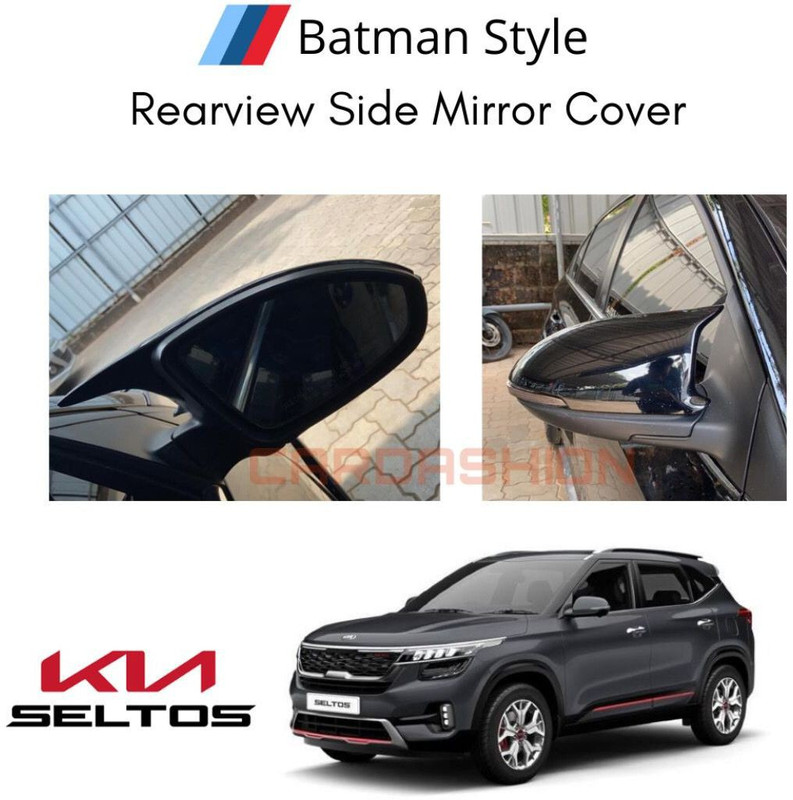 cardashion Batman Style Side Mirror Cover Plastic Car Mirror Cover(Kia Seltos GTK 1.4)