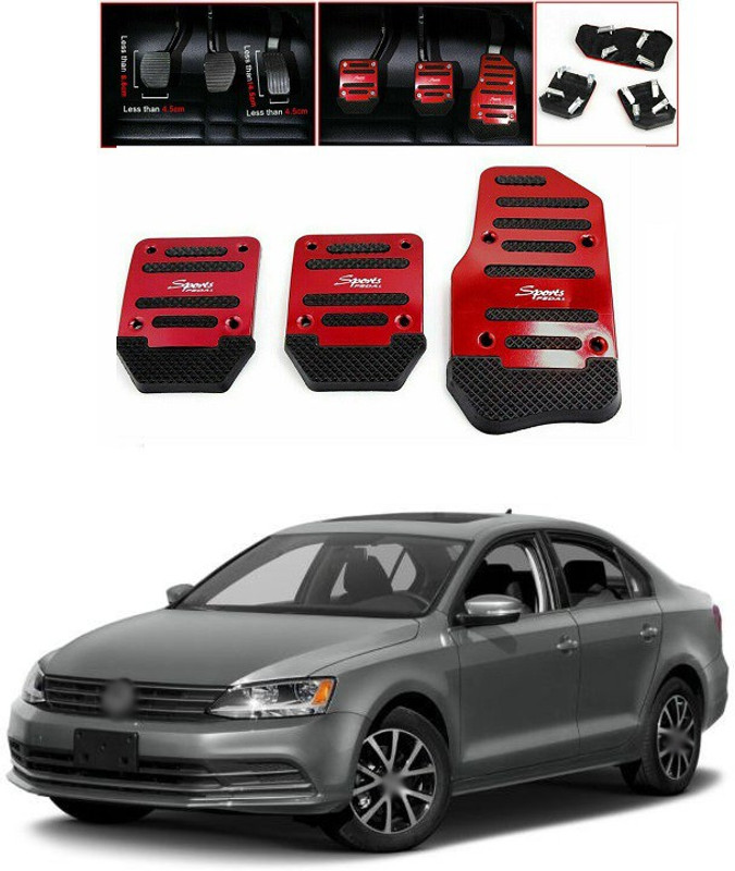 PRTEK CAR 3pcs Nonslip Car Pedal Pads Auto Sports Gas Fuel Petrol Clutch Brake Pad Cover Foot Pedals Rest Plate Kits For MT(Manual Transmission) A255 Car Pedal