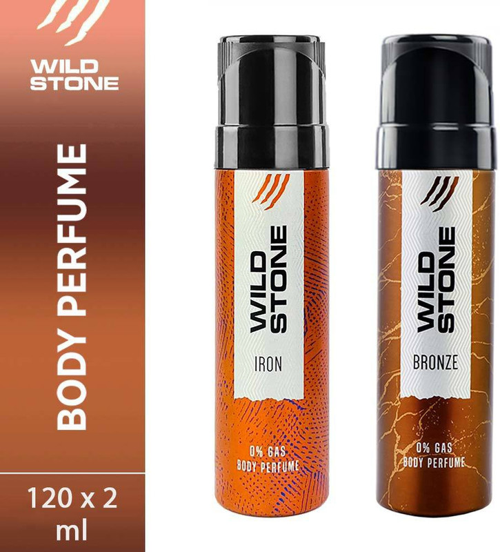 Wild Stone Iron and Bronze Perfume Body Spray  -  For Men(240 ml, Pack of 2)