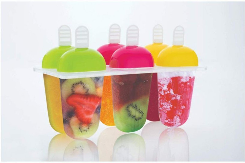 Cltllzen Plastic Ice Tray Candy Maker Kulfi Maker Popsicle Mould Set Multicolor Plastic Ice Cube Tray(Pack of1)