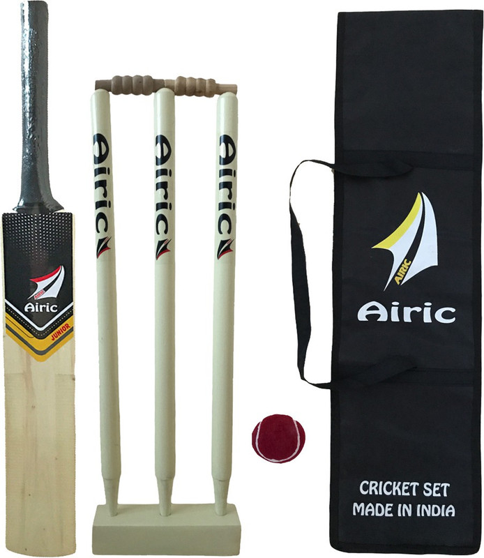 Airic Kashmiri Popular Willow With Ball, Wickets And Bag (Size 3 For 8 to 9 Years) Cricket Kit