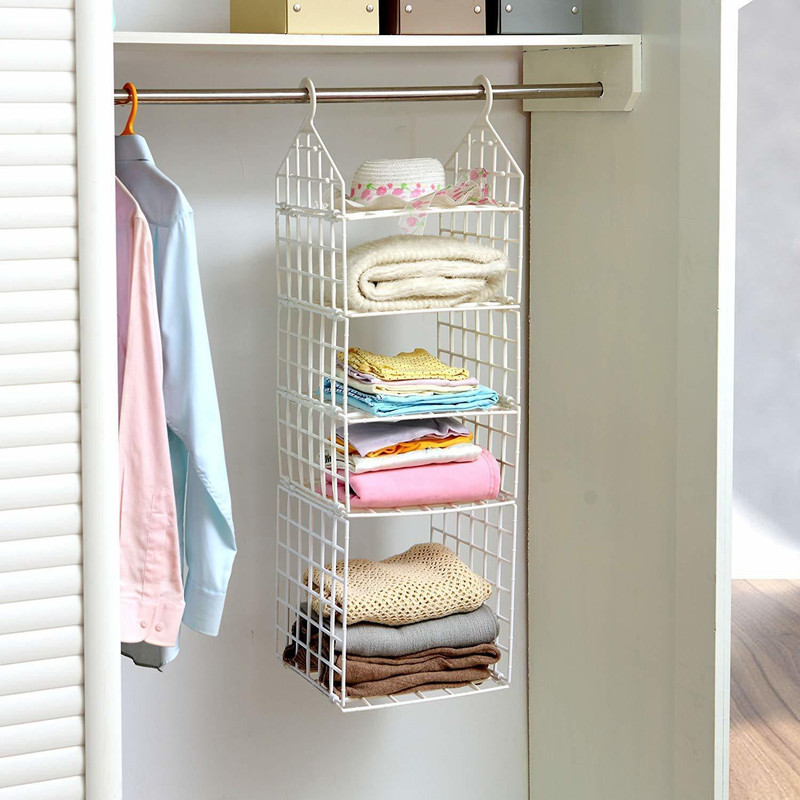 PINZOR 5 Layer Cloth Storage Rack Hanging Storage Rack bathroom, Organizer Closet Organizer