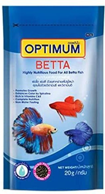 Mistletoe Optimum Betta Fish Food - 20G | Highly Nutritious Food for All Betta Fish Shrimp 0.02 kg Dry New Born, Young Fish Food