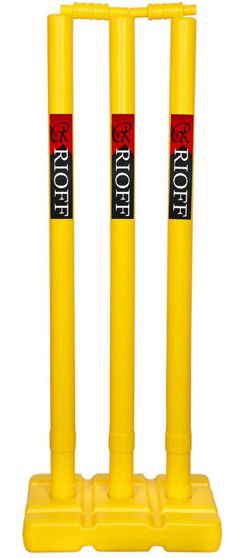 CLOVERBYTE Wicket Heavy Plastic Cricket Wicket Stumps Set - 3 Stumps + 2 Bails + 1 Stand(Green)