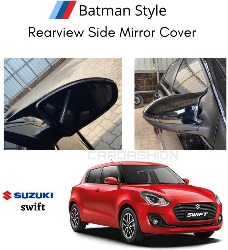 cardashion Maruti Suzuki Batman-side-mirror-swift18-black_ Plastic Car Mirror Cover(Maruti Swift)
