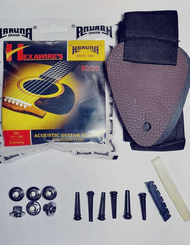 KARUNA Acoustic 1SET KARUNSA STRING BRIDGE PIN SADDLE NUT FILLER BELTCC Guitar String(6 Strings)