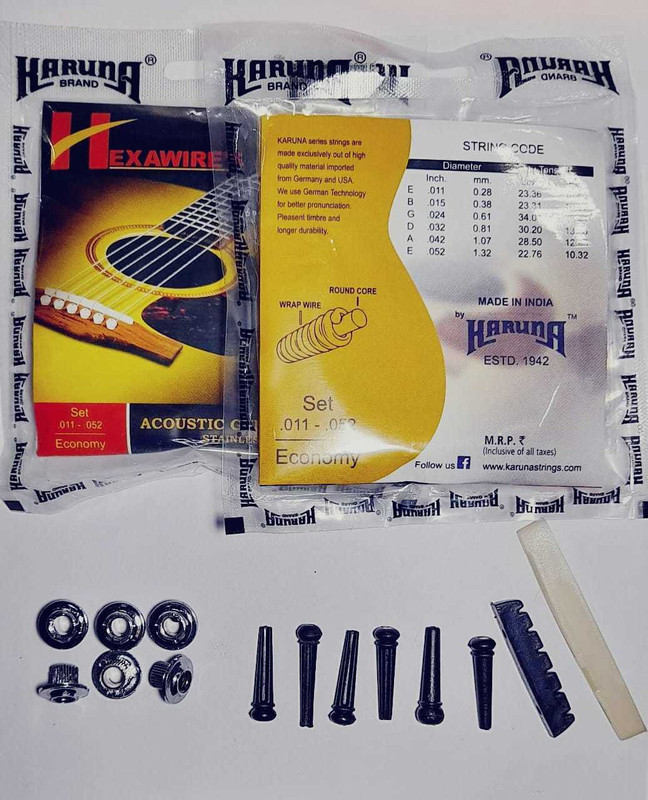 KARUNA Acoustic 1SET KARNA STRING BRIDGE PIN SADDLE NUT FILLER BELT Guitar String(6 Strings)