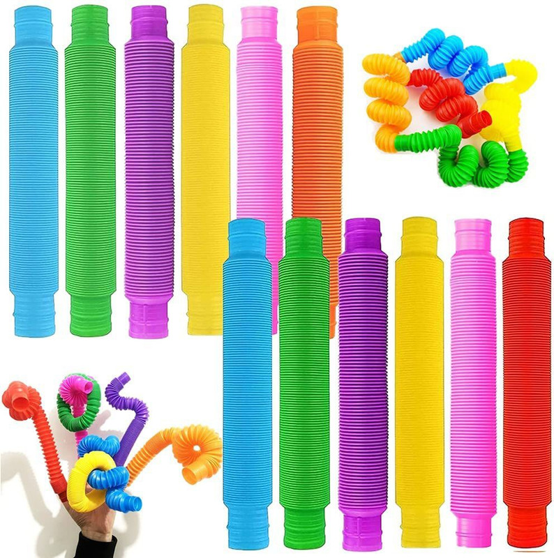 LIBRA Pop Tubes Sensory Toys, Fine Motor Skills Stocking Stuffers Toddler Toys, Fidget Toys for Sensory Kids and Stocking Stuffers for Kids Learning Toys(Multicolor)