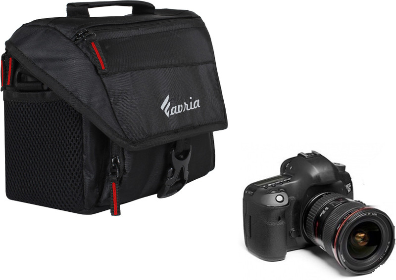 Favria Water Resistant Camera Bag, DSLR Camera Shoulder Bag, Outdoor Travel Camera Bag Case for Nikon Canon Sony Mirrorless Cameras, Lens, Tripod and Accessories Camera Bag -Blue Camera Bag  Camera Bag(Black)