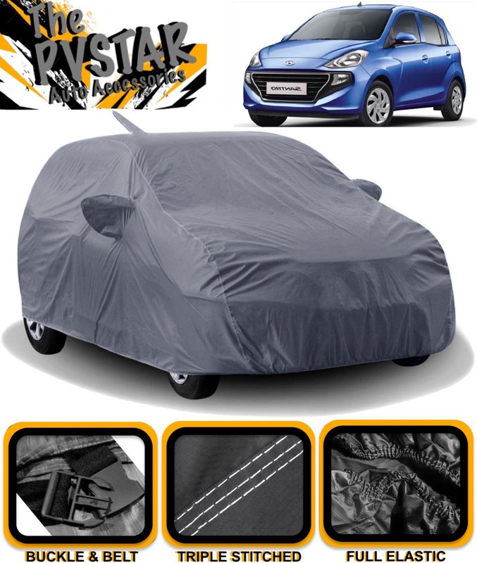 PVSTAR Car Cover For Hyundai Santro Asta Petrol (With Mirror Pockets)(Grey)
