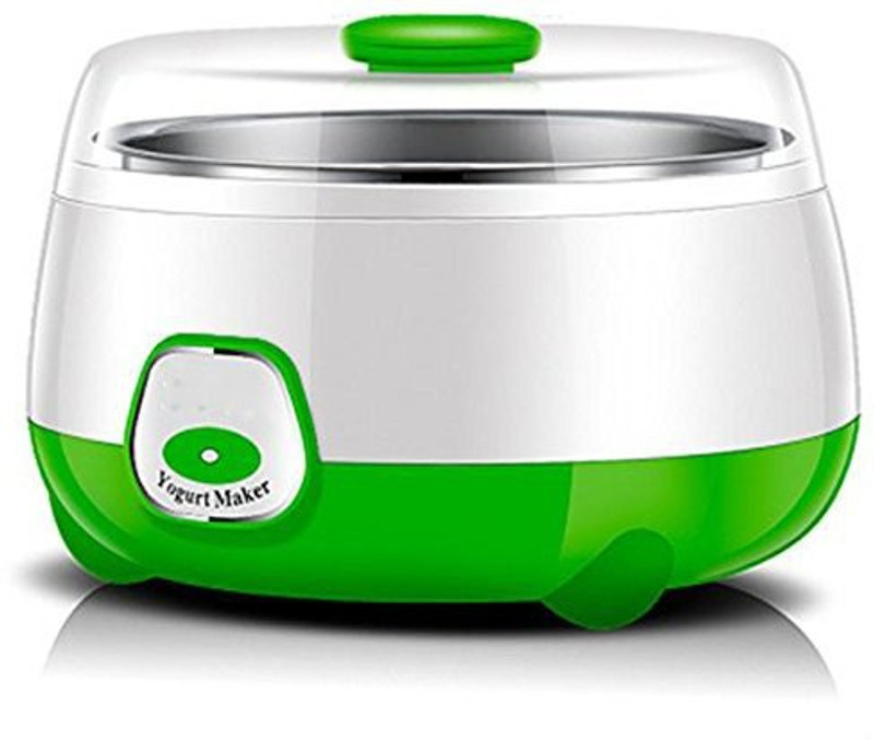 PAGHADI Plastic and Stainless Steel Automatic Yogurt Maker (Multicolour, 170x170x120mm, 1 L) 10 W Food Processor(White, Green)