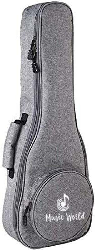 Music World Grey Color 23 Inch Ukulele Strong Shoulder Strap Portable Ukulele 23 Inch Guitra Kit Bag Ukulele Bag