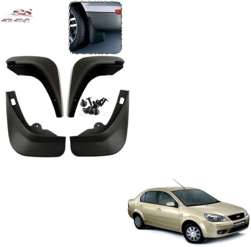 AuTO ADDiCT Rear Mud Guard, Front Mud Guard For Ford Fiesta Old NA(Black)