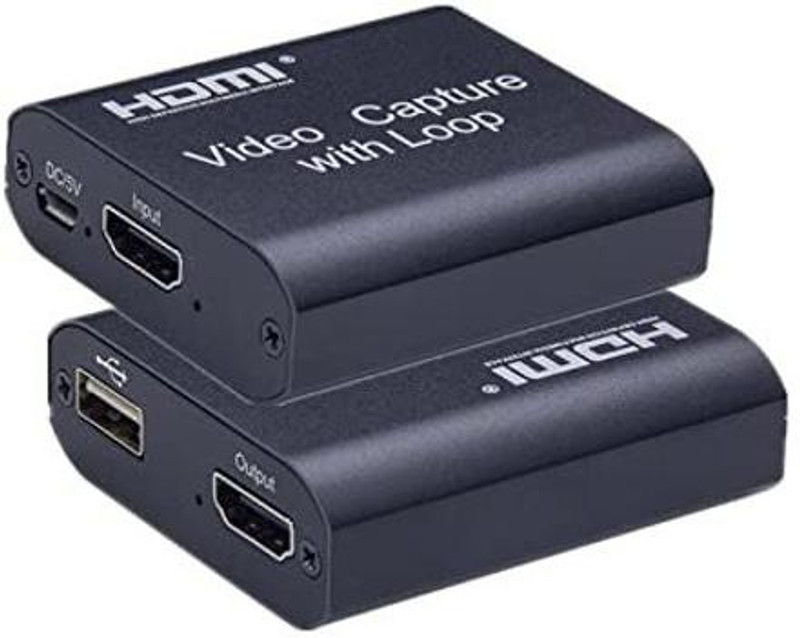 microware Video Capture Card with Audio,4K Live Streaming HDMI Video Game Capture Grabber Recording Device with Mic Input and Stereo Audio Output for Full HD 1080P 60FPS Acquisition, Live Broadcasting Media Streaming Device(Black)