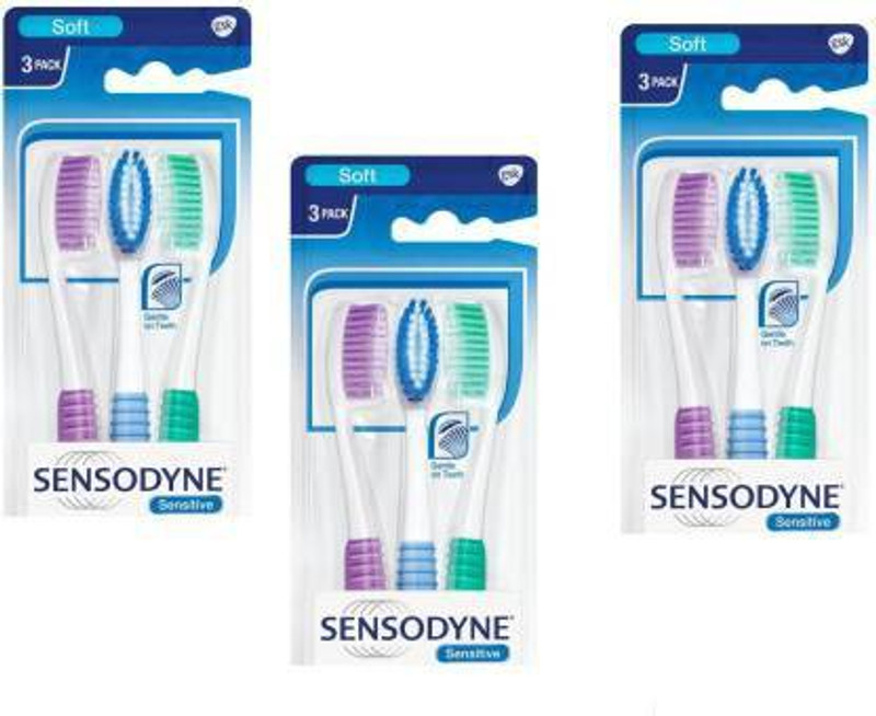 SENSODYNE Sensitive Toothbrush (2+1 Pack) SET OF 3 Soft Toothbrush(Pack of 9)