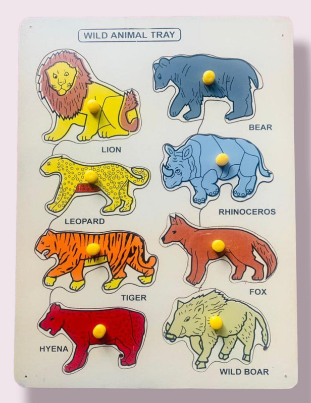 VSINDIA Clever Champ Wild Animal Pictures Tray(Multicolor)