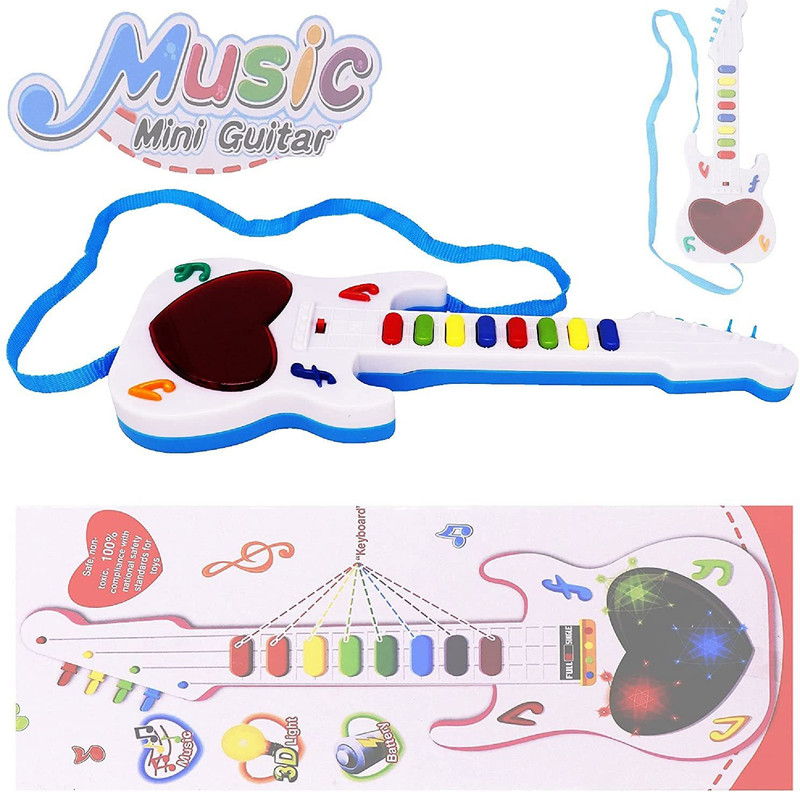 Anushka Toys Mini Guitar Toy Keyboard | Lighting Toys | Best Gift For Kid And Toddlers(Multicolor)