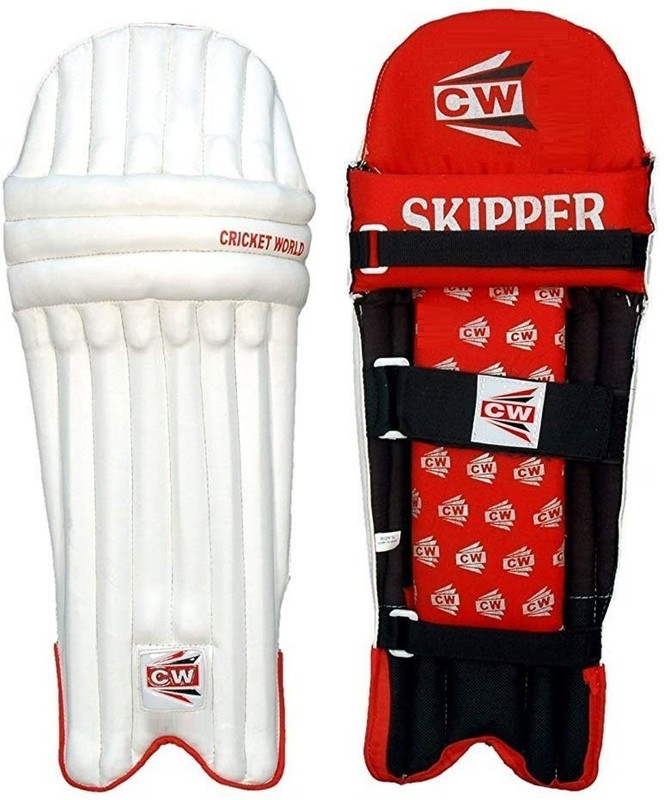 CW Skipper Cricket Batting Legguard Pads (Pack Of 1 Pair) Men's (39 - 43 cm) Batting Pad(White, Red, Ambidextrous)