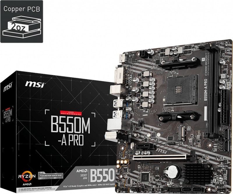 MSI A520M-A PRO AM4Socket Micro-ATX AMD A520 Chipset DDR4 Motherboard for Desktop
