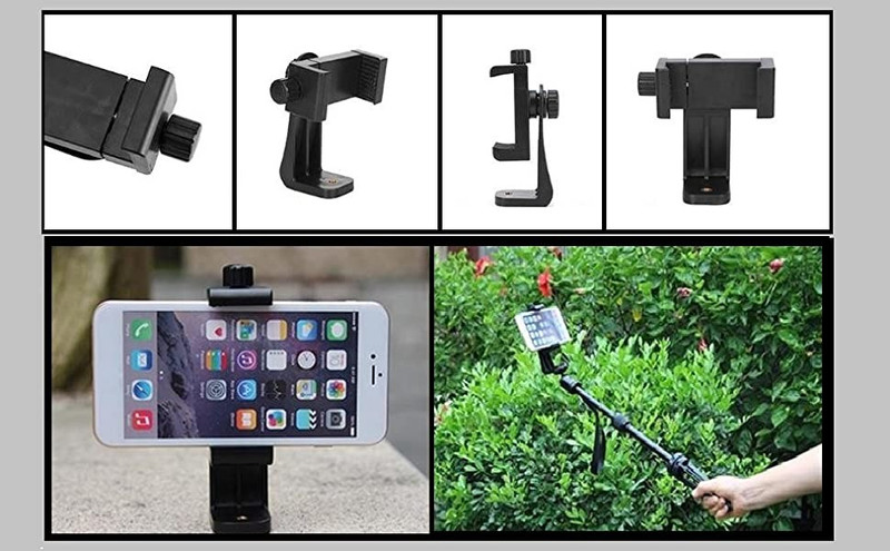 PULTO Tripod Mount Adapter| Tripod Mobile Holder|Tripod Phone Mount Attachment Tripod, Monopod, Monopod Kit, Tripod Ball Head, Tripod Bracket, Tripod Clamp, Tripod Kit(Black, Supports Up to 700 g)