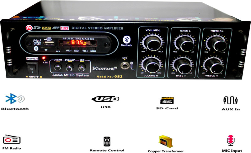 solomax NEW SERIES METAL DJ REMIX ABSTRACT VERSION WITH BETTER SOUND QUALITY 4 Transistor 160 WATT USB SELECTOR MIC SELECTOR AND DVD SELECTOR WITH HEAVY HEAT SINK Double Mic TV/ DVD / BT / USB/SD Card /FM /AUX 5000 W AV Power Amplifier (Black) 260 W AV Power Amplifier(Black)