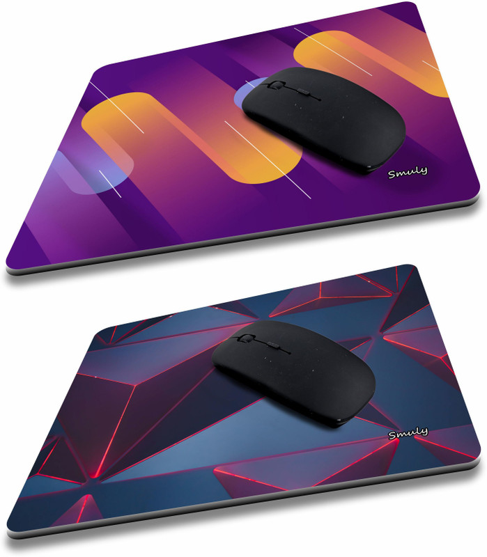 qivee CRISS CORSS PATTERN COMBO (3) Mouse Pad Non-Slip Rubber Base Mouse pad for Laptop & Desktop Non Slip Base Mousepad(Purple & Blue)