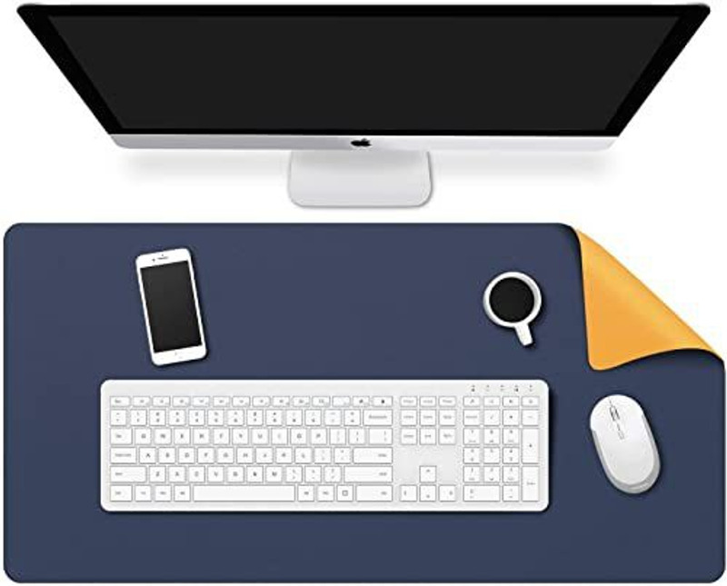 HANDCUFFS Mouse Pad Laptop Desk Mat Extended Desktop Keyboard Pads for Work from Home Office & Gaming (Blue) Non Slip Base Dual Sided Mousepad(Blue & Yellow)