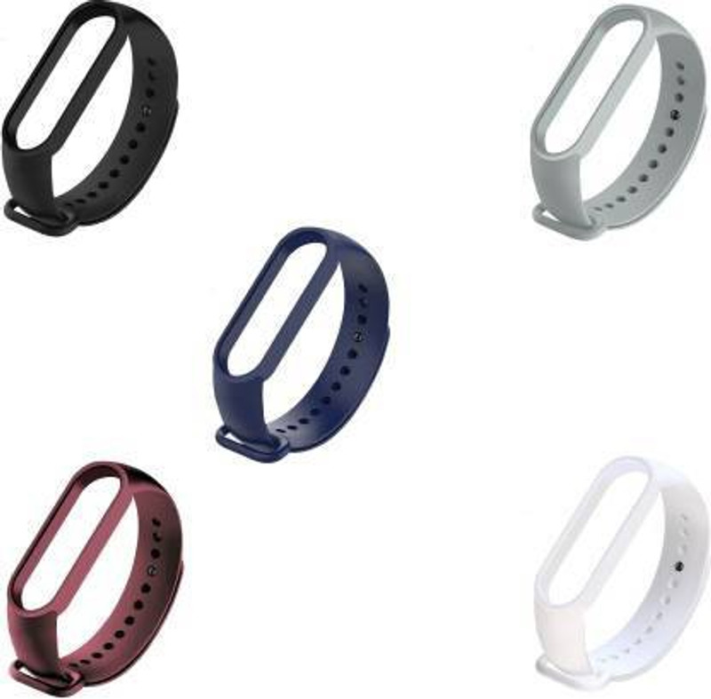 Asotai A Soft Silicon Replacement Brand Strap For Mi Band 5 And Mi Band 6 Smart Band Strap(Mullti Color)