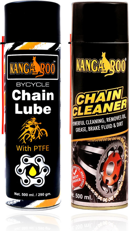 KANGAROO Bicycle Chain Lube and Chain Cleaner Lubricant Spray 500 ML ( Each ) Chain Oil(1000 ml, Pack of 2)