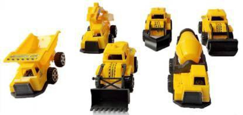 PRIMEFAIR Construction Trucks Vehicle Engineering Toy for 3 Years Toddlers High Speed(Yellow, Pack of: 6)