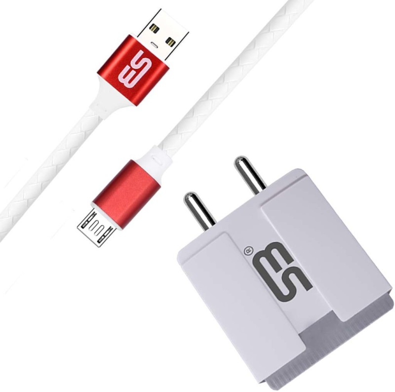 SB 12 W Qualcomm 3.0 3.4 A Mobile Dual USB Fast Wall Charger and Micro-USB Cable 3.4A Multi-Protection with Auto-detect Technology, BIS certified for OPPO A71, OPPO F1 Plus, OPPO A83 (2018) Charger with Detachable Cable(White, Cable Included)