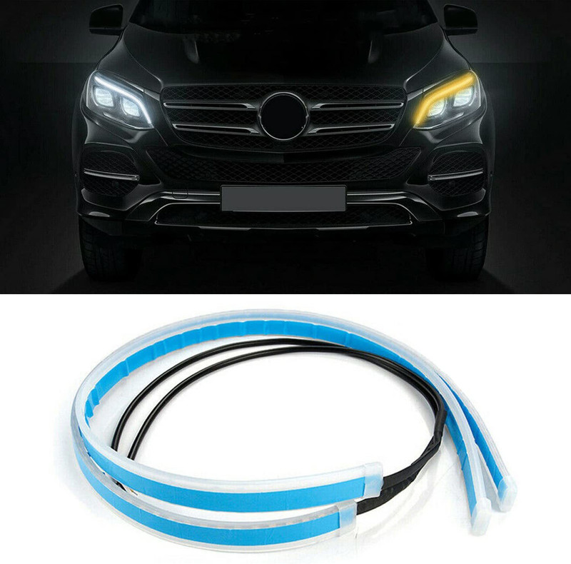 CAPITAL CAR EMPORIUM Quality 60 CM Flexible White DRL Light For Cars & Bikes Car Fancy Lights Car Fancy Lights(White, Yellow)