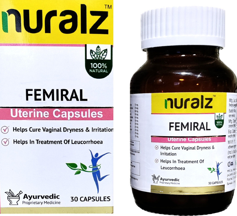 nuralz Femiral Capsules-Uterine Capsules(Pack of 2 X 30 Capsules)60 Capsules(Pack of 2, 60 Capsules)