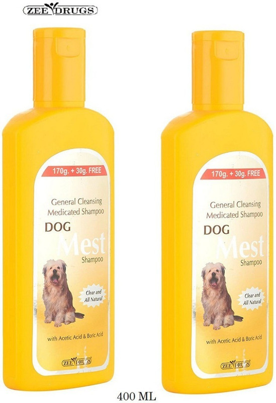 ZEE DRUGS Dog Mest General Cleansing Medicated Shampoo (Pack Of 2) Flea and Tick, Anti-itching Natural Dog Shampoo(200 ml)
