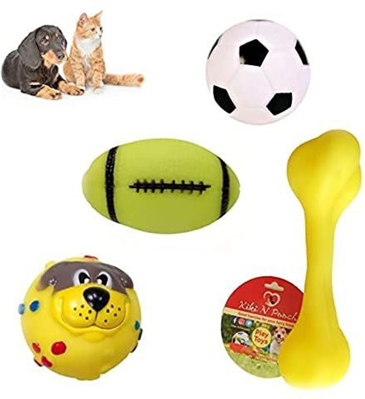 DogTrust Dog Trust Squeaky Puppy Face Ball Rubber Toy for Dog 1Pcs yellow Rubber, Silicone Squeaky Toy For Dog & Cat