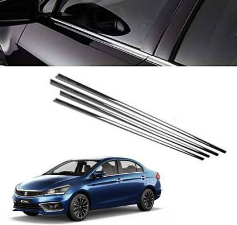jagankirpa Maruti Ciaz Lower Chrome Side Window Garnish Set of 4Pcs Chrome, Glossy Maruti Ciaz Side Garnish