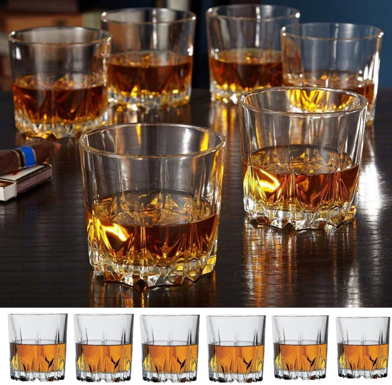 vetreo (Pack of 6) Karat Drink Glass Tumbler Set Home Office Glass Water Glass Business Promotion Gifts Cocktail Juice, Water, Whisky, Beer, Rum Glass Cup. Glass Set Wine Glass(300 ml, Glass, Clear)