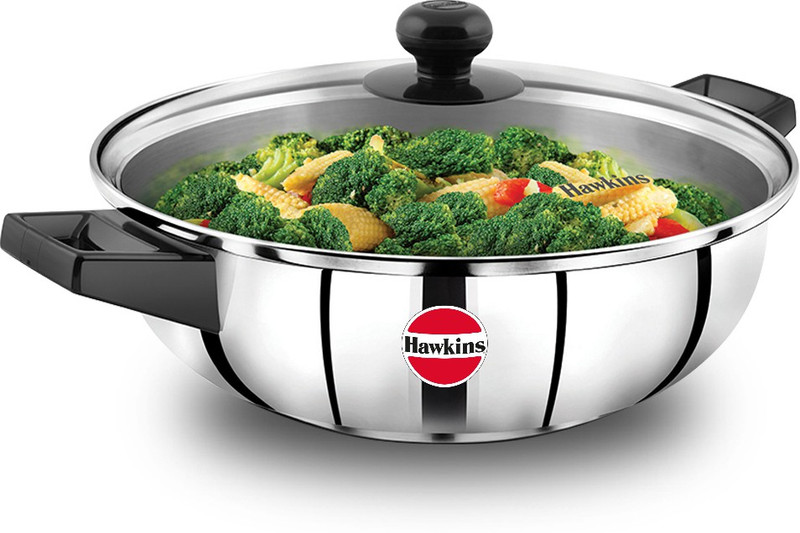Hawkins Tpan with Glass Lid (SST15G) Sauce Pan 31.7 cm, 16.6 cm, 14.5 cm diameter with Lid 1.5 L capacity(Stainless Steel, Induction Bottom)