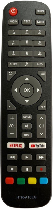 SHIELDGUARD Remote HTR-A10EG Compatible for LED TV Remote Control with Netflix & YouTube functions Haier Remote Controller(Black)