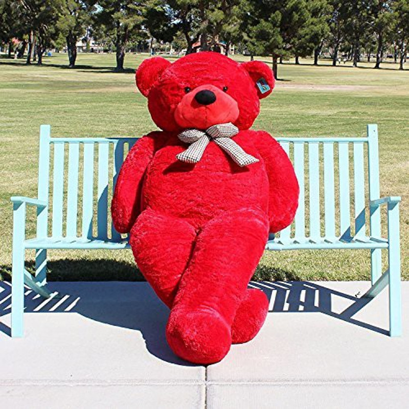 RIDDHI TOYS Red Color Teddy Bear Very Soft & Cute Toys Stuffed Animals Plush Toy Doll for Girlfriend Children 91cm (red) - 91 cm(Red)